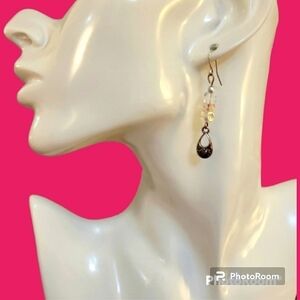 Handmade Beaded Czech Glass Dangle Hook Earrings